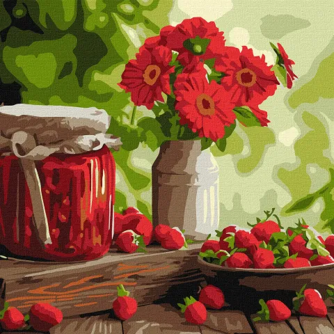 Malowanie po numerach - Dżem truskawkowy ©art_selena_ua