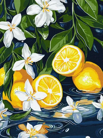 Malowanie po numerach - Cytryna w przekroju ©art_selena_ua