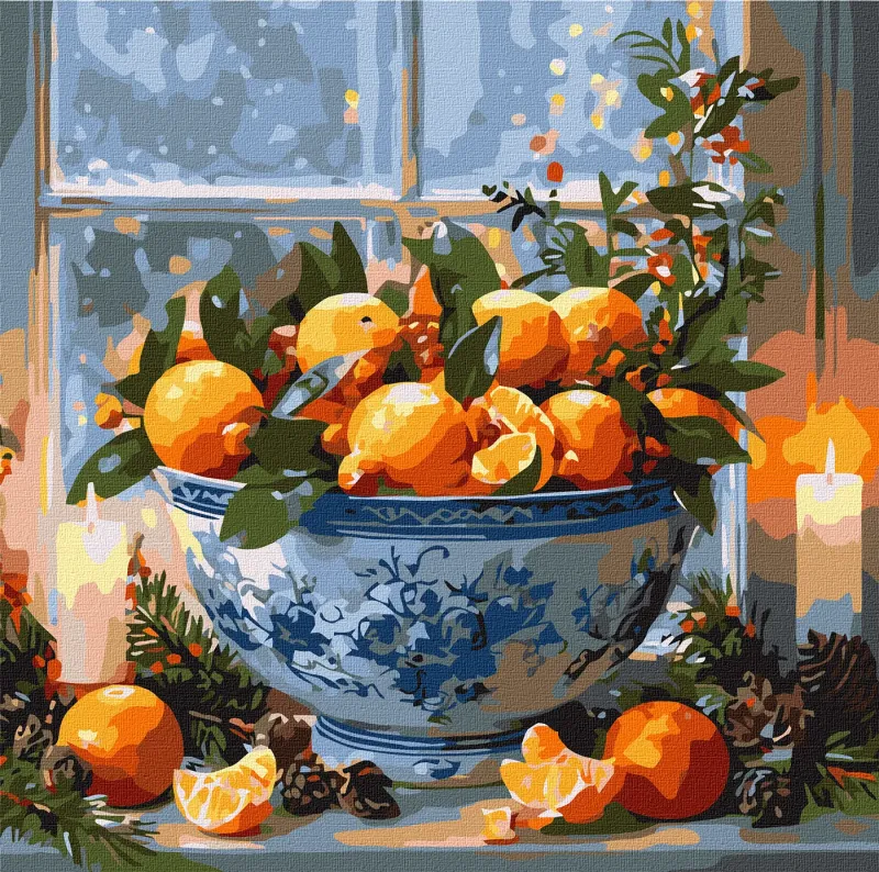 Malowanie po numerach - Cytrusy w wazonie ©art_selena_ua