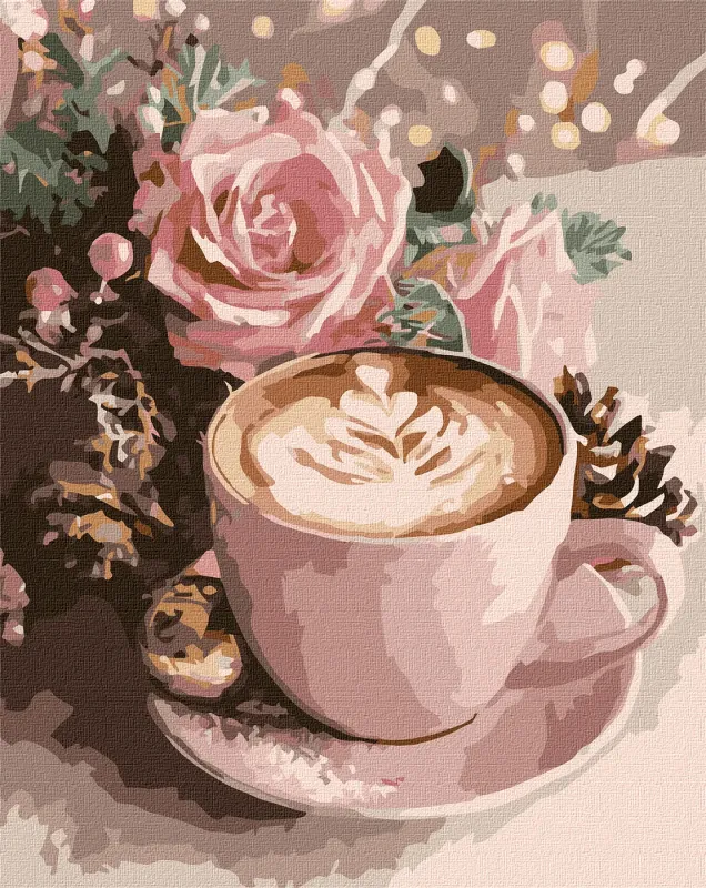 Malowanie po numerach - Noworoczna cappuccino z metalicznymi farbami ©art_selena_ua