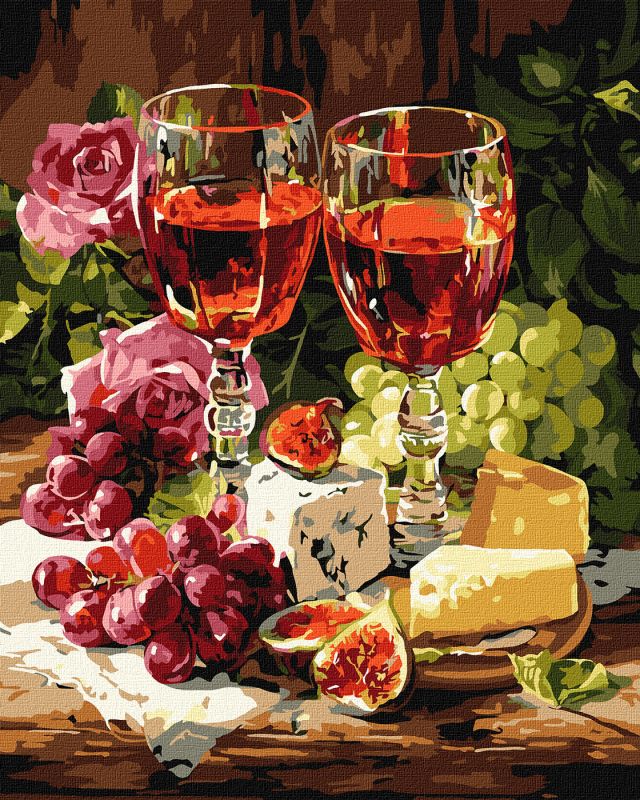 Malowanie po numerach - Martwa natura z figami i winem ©art_selena_ua