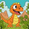 Malowanie po numerach - Śmieszny dinozaur ©art_selena_ua