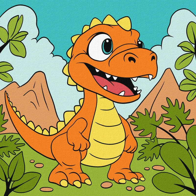 Malowanie po numerach - Śmieszny dinozaur ©art_selena_ua