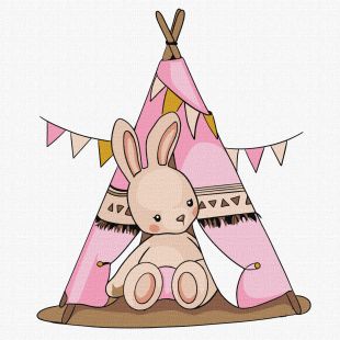 Malowanie po numerach - Króliczek w wigwamie ©tanya_bonya