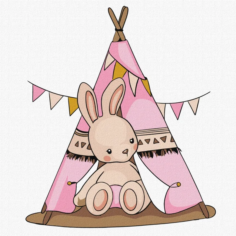Malowanie po numerach - Króliczek w wigwamie ©tanya_bonya