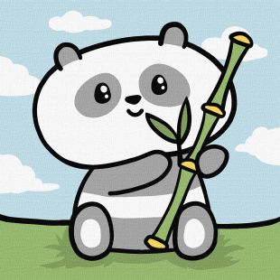 Malowanie po numerach - Ładna panda