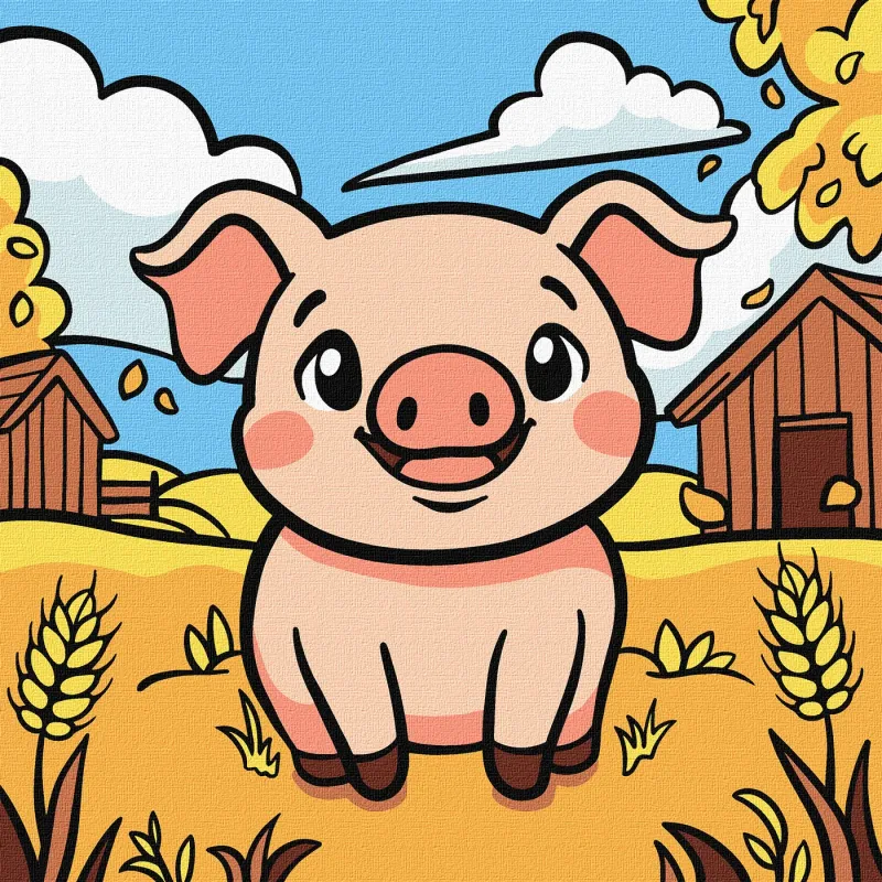 Malowanie po numerach - Piękna świnka ©art_selena_ua