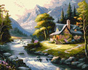 Malowanie po numerach - Dom w górach ©art_selena_ua