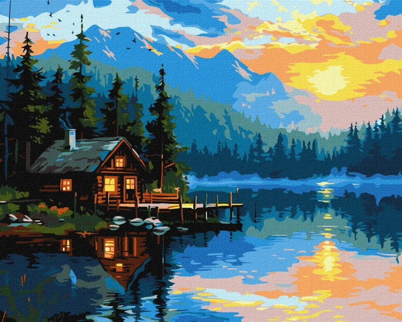 Malowanie po numerach - Przytulność nad jeziorem ©art_selena_ua