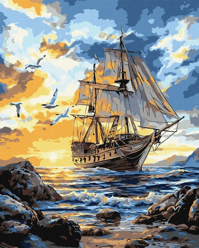 Malowanie po numerach - Ptaki nad żaglami ©art_selena_ua