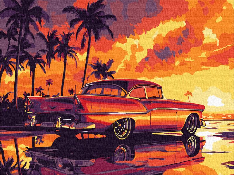 Malowanie po numerach - Retro zachód słońca ©art_selena_ua