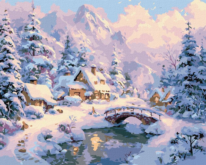 Malowanie po numerach - Zimowy spokój w górach ©art_selena_ua