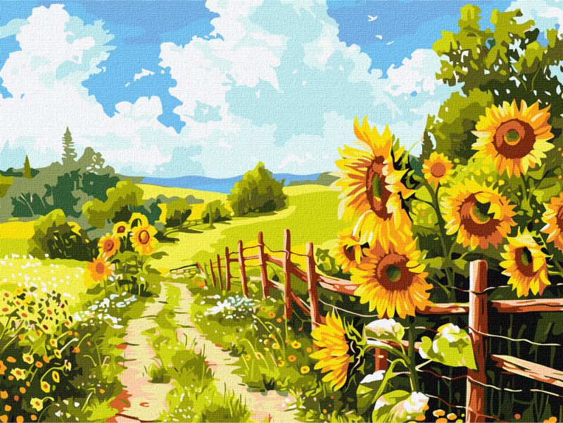 Malowanie po numerach - Ścieżka wśród słoneczników ©art_selena_ua