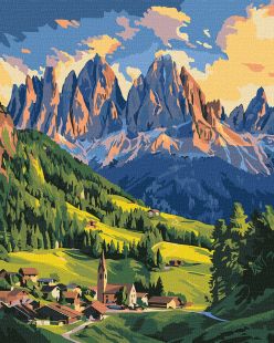 Malowanie po numerach - Świt w Dolomitach ©art_selena_ua