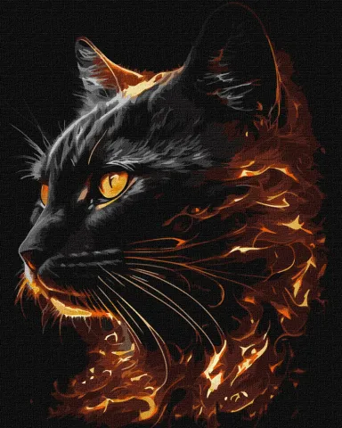 Malowanie po numerach - Ognista piękność z farbami metalicznymi extra ©art_selena_ua
