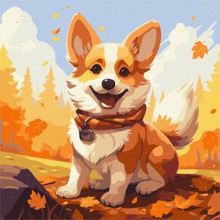 Malowanie po numerach - Zabawny Corgi ©art_selena_ua