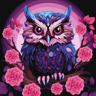 Malowanie po numerach - Fioletowa sowa ©art_selena_ua