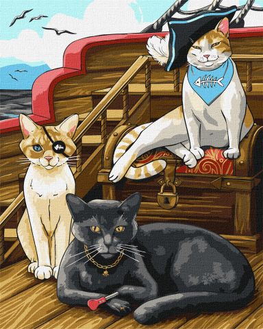 Malowanie po numerach - Puszyste piratki ©art.irina.pass