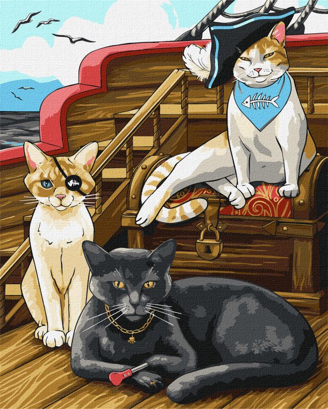 Malowanie po numerach - Puszyste piratki ©art.irina.pass