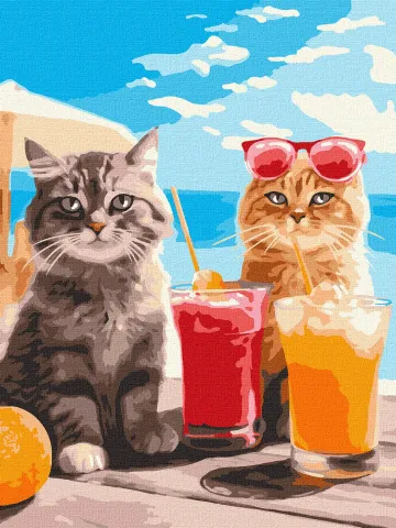 Malowanie po numerach - Koty na wakacjach ©art_selena_ua
