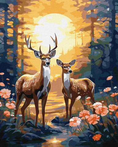 Malowanie po numerach - Wdzięczny jeleń ©art_selena_ua