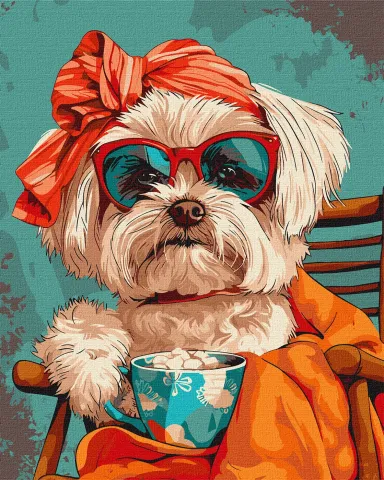 Malowanie po numerach - Stylowy shih tzu ©art_selena_ua