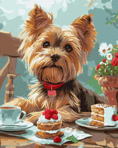 Malowanie po numerach - Podwieczorek z yorkiem ©art_selena_ua