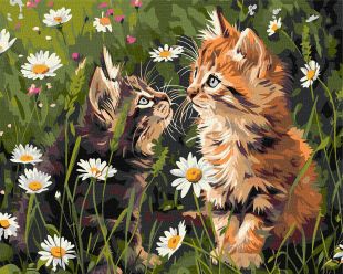 Malowanie po numerach - Koty w kwiatach ©art_selena_ua