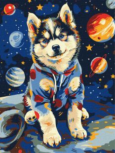 Malowanie po numerach - Cosmic husky ©art_selena_ua