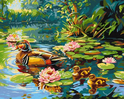 Malowanie po numerach - Kacza rodzina ©art_selena_ua