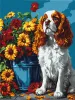 Malowanie po numerach - Spaniel i kwiaty ©art_selena_ua