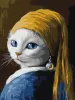 Malowanie po numerach - Kotka z Perłową Kolczykiem ©art_selena_ua
