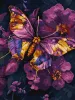Malowanie po numerach - Złoty Motyl z farbami metalicznymi extra ©art_selena_ua