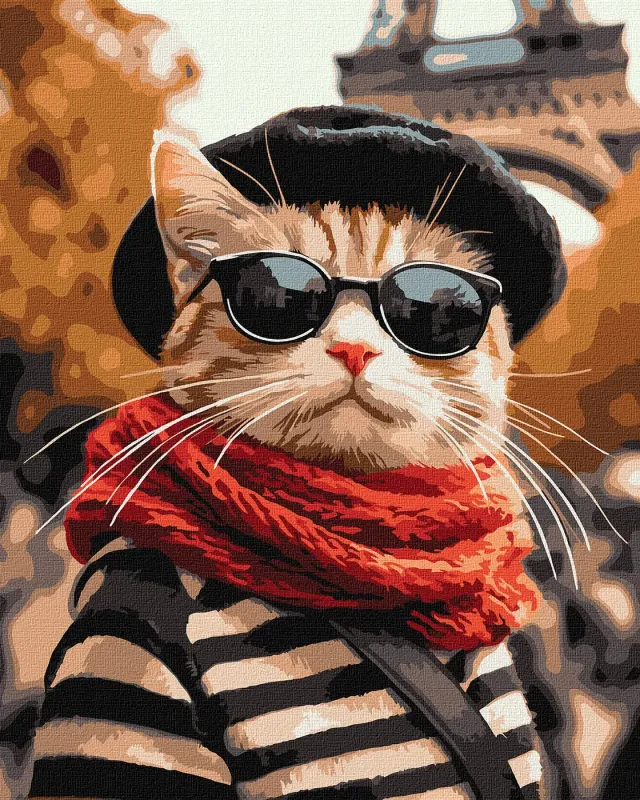 Malowanie po numerach - Puszysty w Paryżu ©art_selena_ua