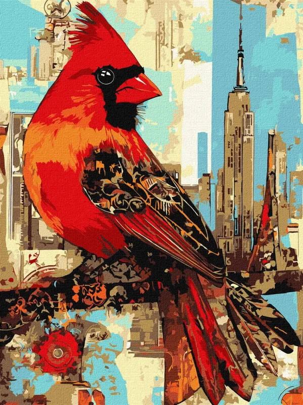 Malowanie po numerach - Miejski ptaszek ©art_selena_ua