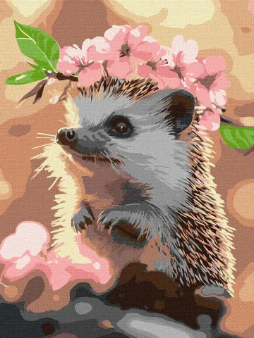 Malowanie po numerach - Jeżyk w wiśniowym kwitnieniu ©art_selena_ua