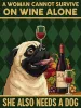 Malowanie po numerach - Plakat. Wino i pies ©art_selena_ua