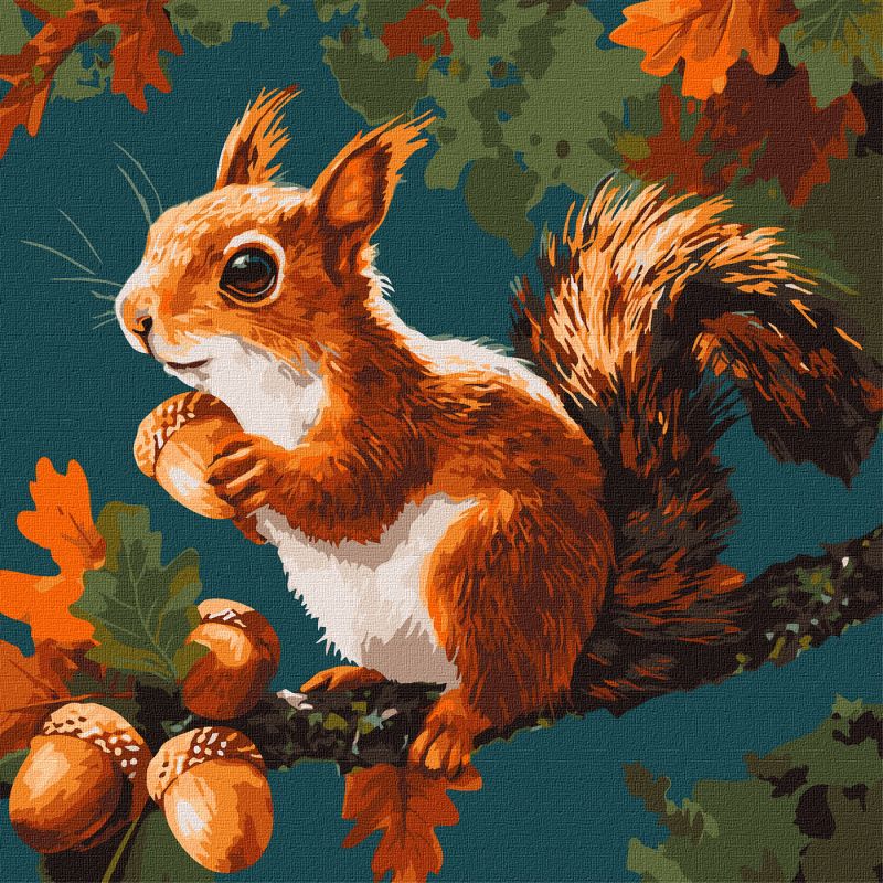 Malowanie po numerach - Orzechowe skarby jesieni ©art_selena_ua