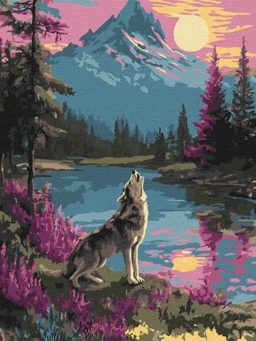 Malowanie po numerach - Samotny wilk ©art_selena_ua