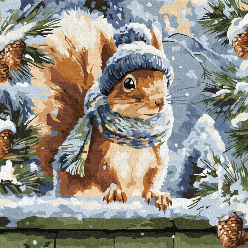 Malowanie po numerach - Zimowa wiewióreczka ©art_selena_ua