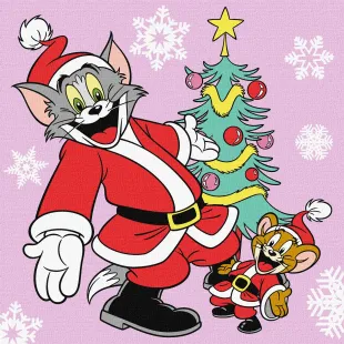 Malowanie po numerach - Tom i Jerry: przy choince ©Warner Bros.