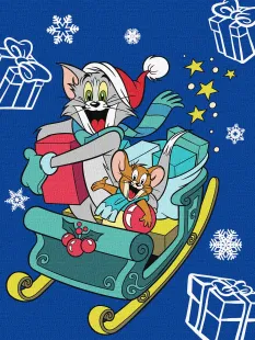 Malowanie po numerach - Tom i Jerry: na sankach ©Warner Bros.