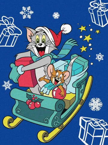 Malowanie po numerach - Tom i Jerry: na sankach ©Warner Bros.