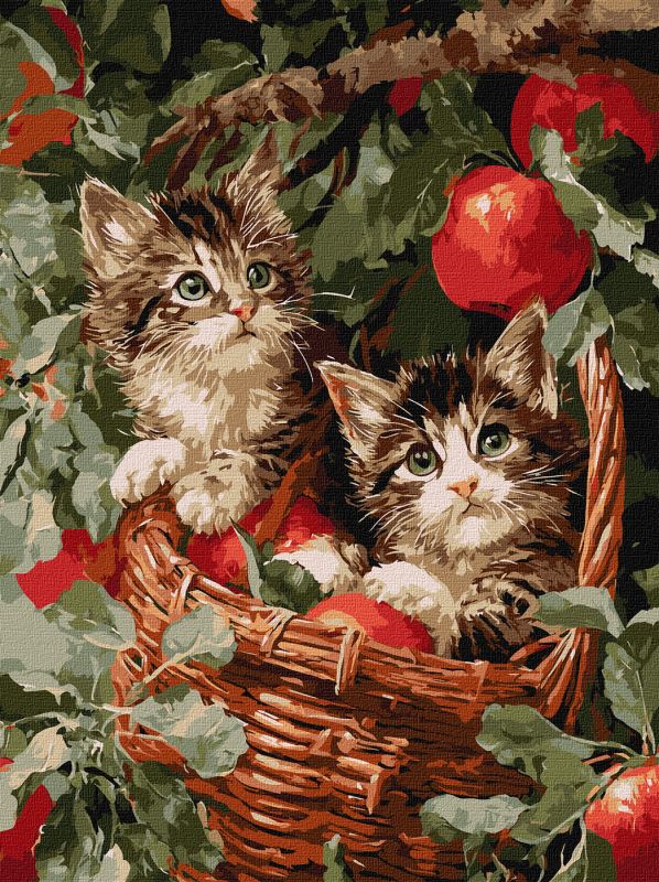 Malowanie po numerach - Koty w koszyku ©art_selena_ua