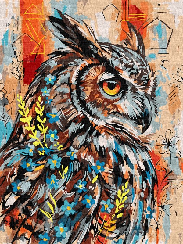 Malowanie po numerach - Ekspresyjna sowa ©art_selena_ua