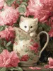 Malowanie po numerach - Kotek i porcelana ©art_selena_ua