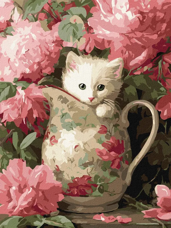 Malowanie po numerach - Kotek i porcelana ©art_selena_ua