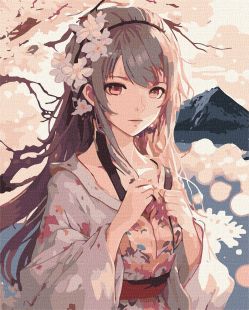 Malowanie po numerach - Kwiaty Sakura ©art_selena_ua