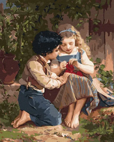 Malowanie po numerach - Dwoje w ogrodzie ©Emile Munier