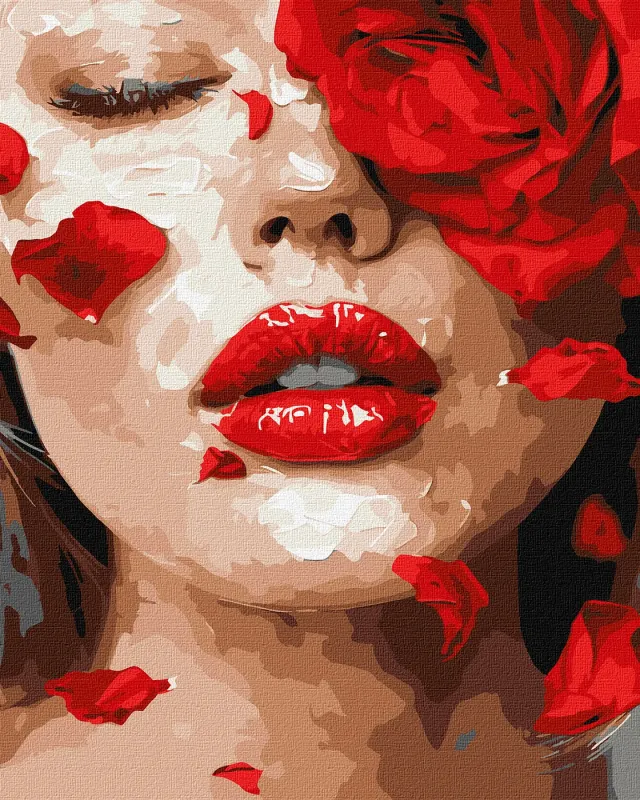 Malowanie po numerach - Płatki róż ©art.solomiia